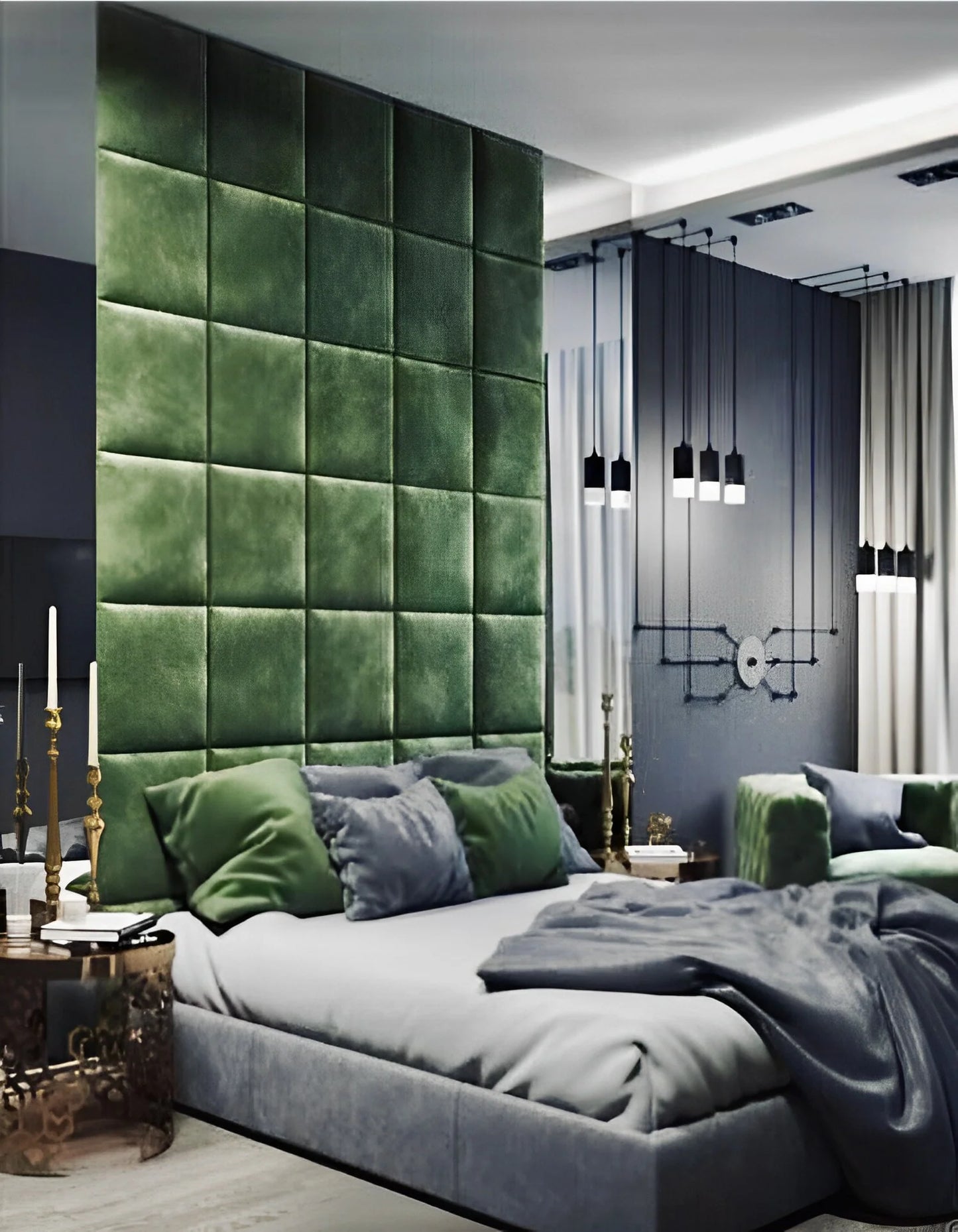 Square Design Upholstered Wall Panels