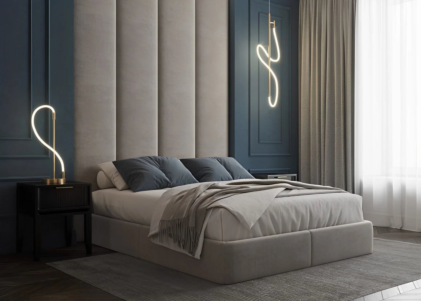 Vertical Upholstered Headboard Panels